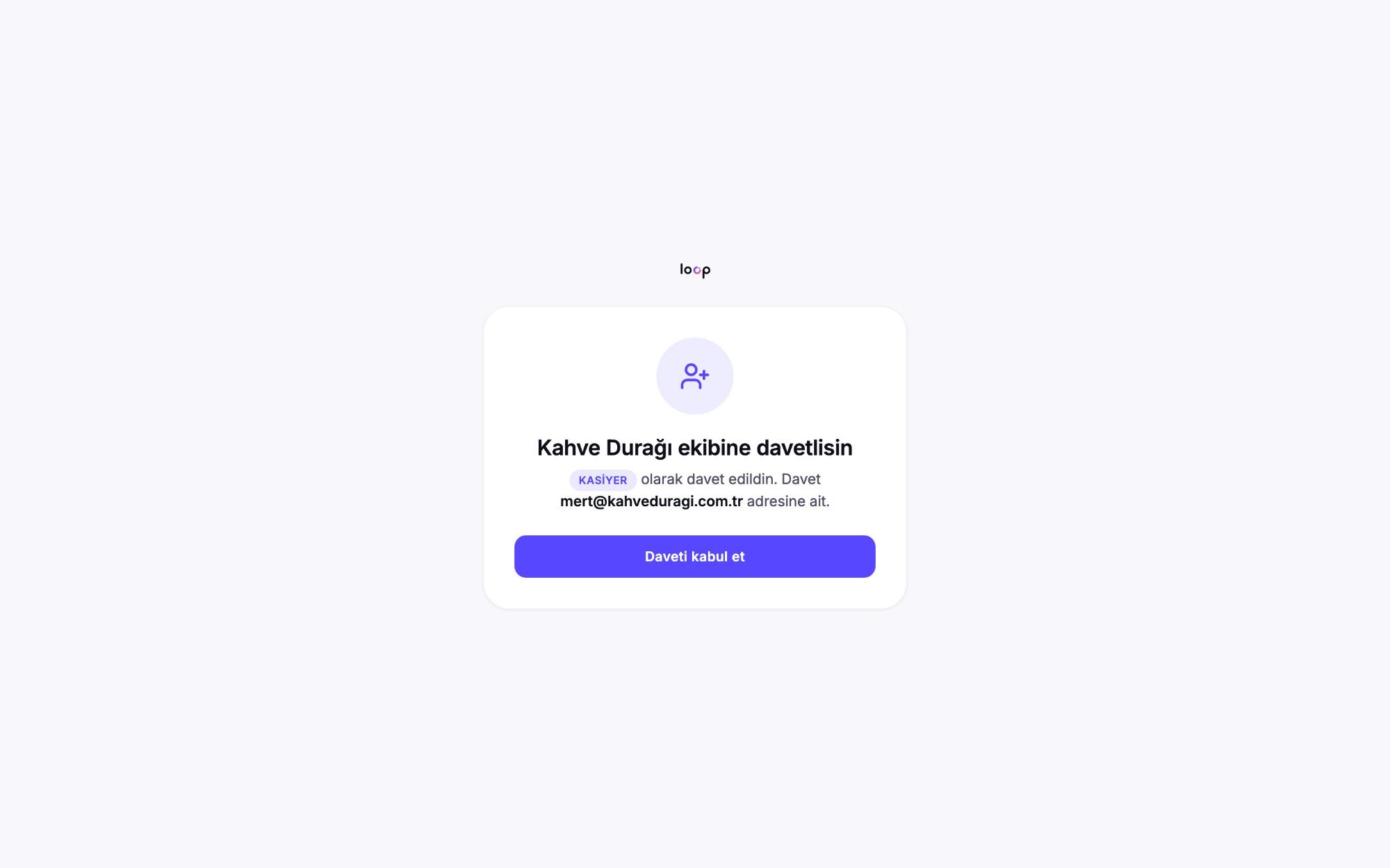 Davet kabul sayfası