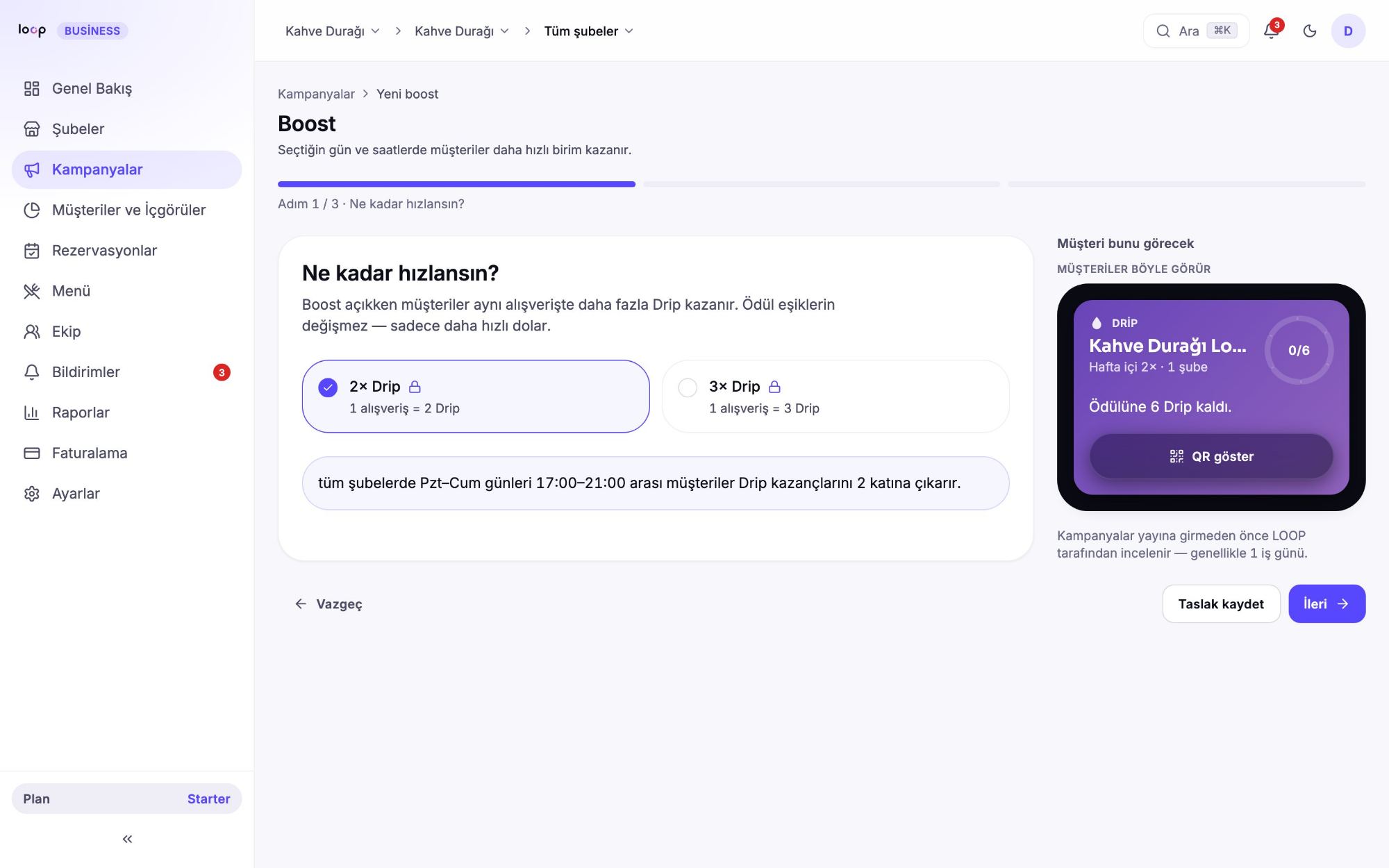 Starter planında Boost kilidi