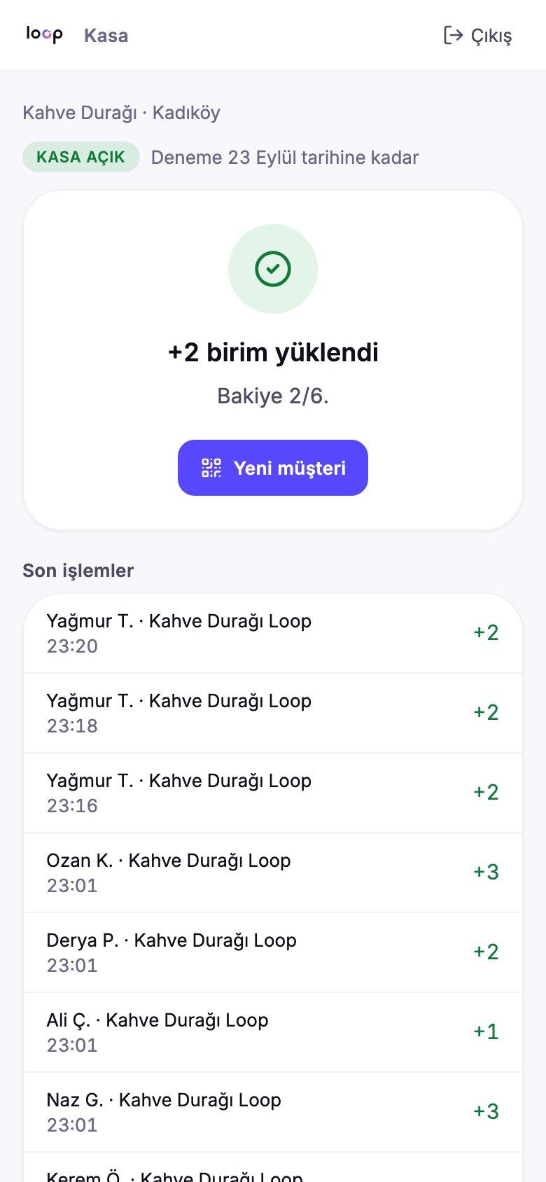 Birim yüklendi