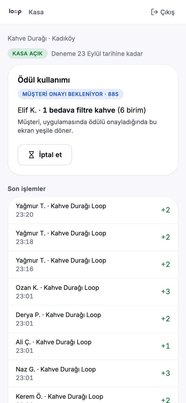 Kasa, müşteri onayı bekliyor