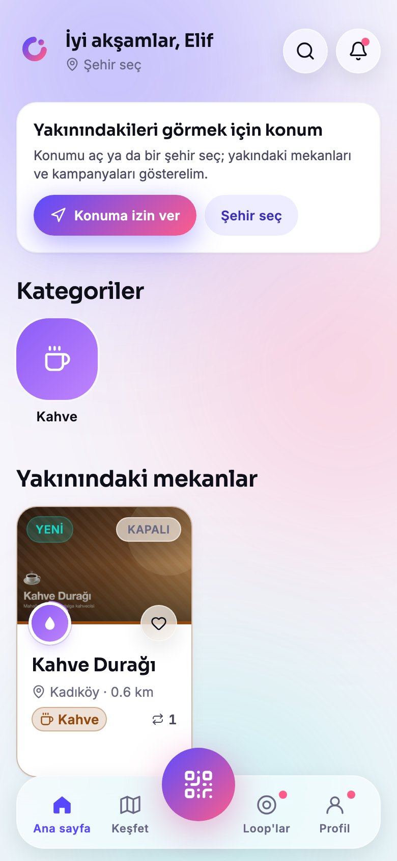 Ana sayfa akışında marka kartı