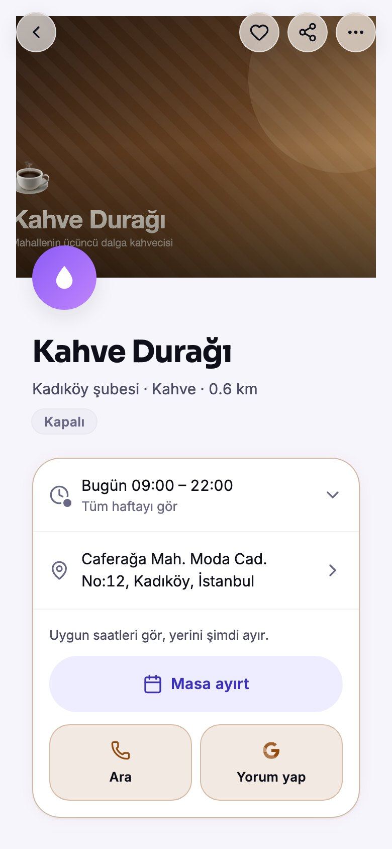 İşletme profilinde kapak görseli