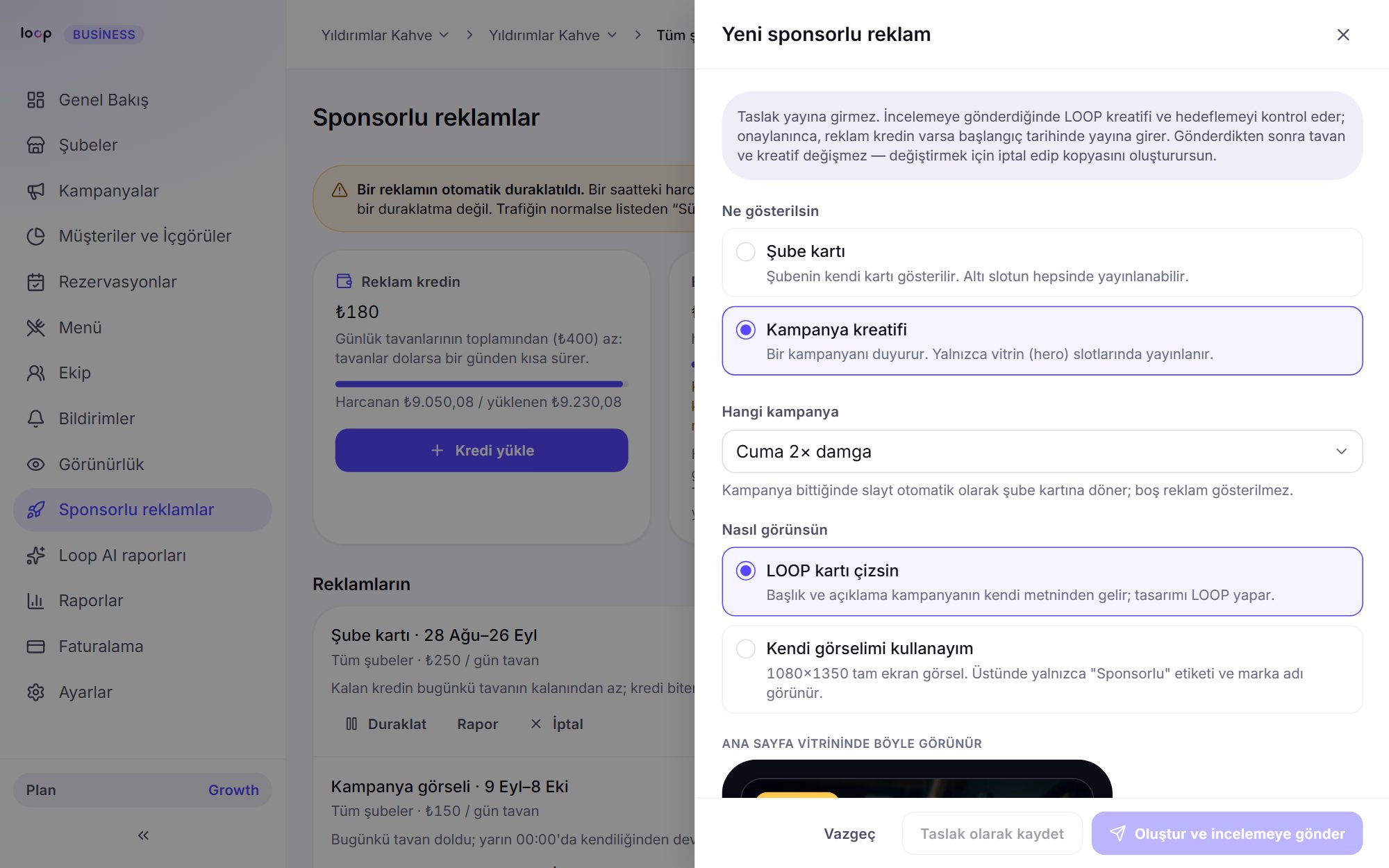 Yeni sponsorlu reklam